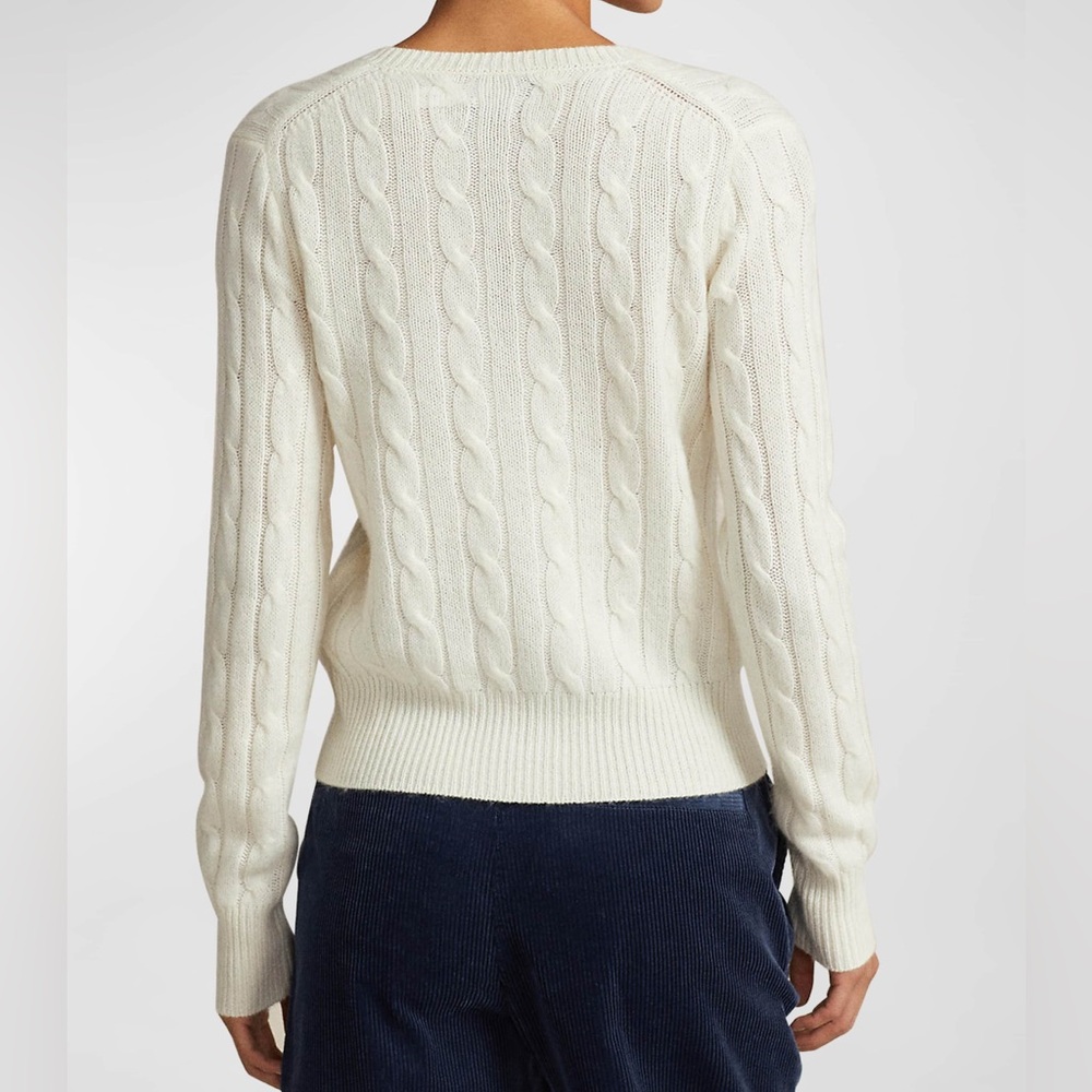 Polo Ralph Lauren: Women’s Cable-Knit Cashmere Crewneck Cardigan size small - Picture 3 of 11